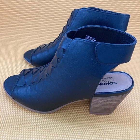 Sonoma Goods Women's Black Open Pointy Toe Heel Ankle Boots Size 9.5 m - Picture 3 of 10